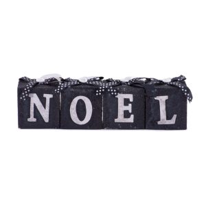 Set 4 globuri cubice, NOELL", negru