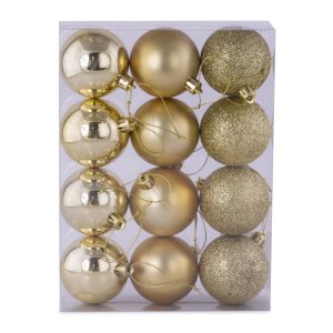 Set globuri pentru brad din plastic auriu  2 of 1  scaled
